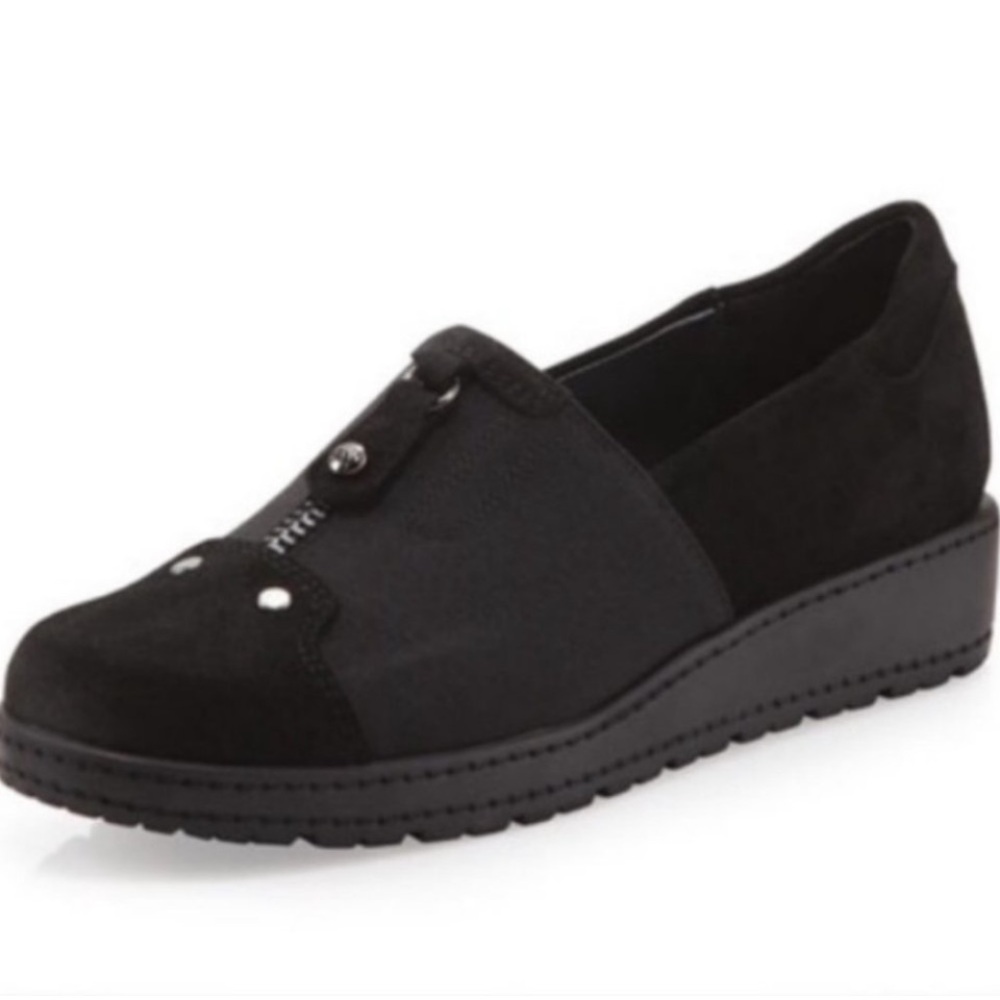 Stuart Weitzman‎ | Black Goforth
Women Wedge Loafer Slip-On Shoes
Size 10.5